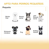 PawHut Caseta de Madera para Perros Pequeños Caseta para Mascotas Interior con Cojín Acolchado Grueso Cobertura de Tela Oxford Extraíble y Ventilaciones 60x43x55 cm Gris(m-7)