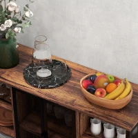 HOMCOM Aparador de Cozinha Industrial Móvel de Armazenamento de Garrafas para Bar Sala Cozinha 120x40x76 cm Castanho Rústico(m-9)
