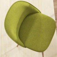 HOMCOM Conjunto de 2 Cadeiras Sala de Jantar Estofadas em Tecido de Linho com Pés de Aço 50x52x83 cm Verde e Madeira(m-8)
