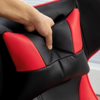 Vinsetto Gaming-Stuhl mit Schaukelfunktion, Drehstuhl, höhenverstellbar, gepolsterter Sitz, Metall, 67 x 71 x 112 cm, Rot(m-8)
