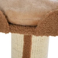 PawHut Arranhador para Gatos Altura 91 cm de 3 Níveis com Ninho Plataforma e Poste de Sisal 45x45x91 cm Marrom Claro(m-9)