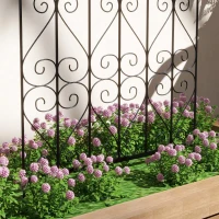 Outsunny Conjunto de 2 Treliças de Jardim Suportes para Trepadeiras com Estrutura de Aço para Plantas Terraço 55x128 cm Preto(m-8)