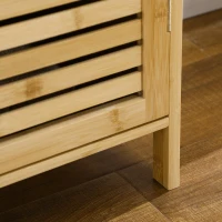 HOMCOM Sapateira de Entrada com 3 Portas de Persiana Prateleiras Ajustáveis para 16 Pares de Sapatos 100x35x80 cm Natural(m-9)