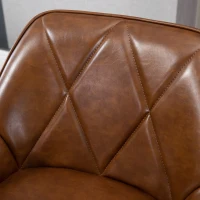 HOMCOM Conjunto de 2 Bancos Altos Estofados em PU com Encosto Alto Pés de Aço e Apoio para os Pés 50x47,5x102,5cm Marrom(m-8)