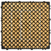 Outsunny Conjunto de 27 Peças de Deck de Madeira para Exterior 30x30cm Área de 2,43 m² com Sistema Clic Madeira(m-8)