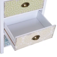 HOMCOM Cómoda de Dormitório Moderna Cómoda de Madeira com 5 Gavetas com Diferentes Padrões Móvel Cómoda 46x34x97,5 cm Multicor(m-9)