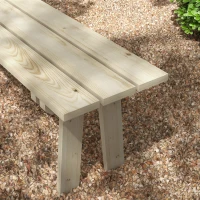 Outsunny Banco de Madeira de 2 Lugares Capacidade 220 kg Banco de Jardim para Pátio Terraço Piscina 130x38x45 cm Natural(m-9)