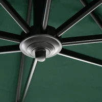 Outsunny Chapéu de Sol de Jardim Chapéu de Sol Excêntrico com Rotação 360° Inclinação de 5 Níveis com Manivela 245x245x245 cm Verde(m-9)