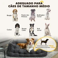 PawHut Cama para Cães Grandes Cama para Animais de Estimação com 2 Almofadas Cama para Cães com Base Antiderrapante 110x70x35 cm Cinza(m-4)
