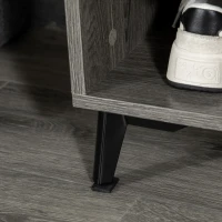 HOMCOM Móvel Cabide de Entrada com Sapateiro 3 Ganchos 2 Portas 2 Compartimentos e Prateleira de Armazenamento 60x34x170 cm Cinza(m-9)