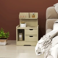 HOMCOM Nachtkastje met 2 Laden, Open Vak, 40x30x60 cm, Houtdecor(m-8)