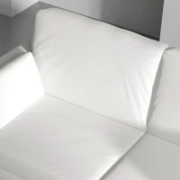 HOMCOM Sofá de 3 Lugares Sofá Sala de Estar Estofado em Poliéster com 2 Almofadas Acolchoadas 178x82x85 cm Creme(m-9)
