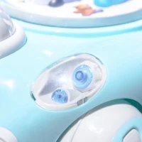 AIYAPLAY Andador para Bebés com Altura Ajustável Música Rodas Antiderrapantes Luzes Guiador Desmontável 43,4x40,6x43 cm Azul Claro(m-8)