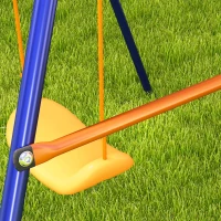 Outsunny Baloiço para Crianças 3 em 1 com Tabela de Basquetebol e Baliza de Futebol Desmontável e Estrutura de Aço Multicor(m-9)