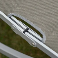 Outsunny Conjunto de 2 Espreguiçadeiras de Jardim em Forma de S com Estrutura de Aluminio e Textilene 165x61x63 cm Cinza(m-9)