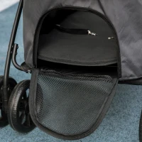 PawHut Carrinho para Animais de Estimação 2 em 1 Dobrável com Almofadado e Estrutura de Aço 81x68x98,5 cm Cinza Escuro(m-9)