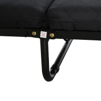HOMCOM Cama Dobrável 184x65 cm Cama Dobrável Ajustável em 5 Níveis Rodas Universáis e Estrutura de Metal Carga 120 kg Preto(m-9)