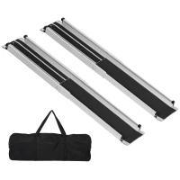 HOMCOM Set of Two 122cm Three-Level Aluminium Wheelchair Ramps(m-1)