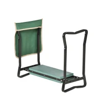 Outsunny Kniebank, Klappbarer Gartenhocker, 2-in-1, Kniehilfe, mit Werkzeugtasche, EVA-Schaumstoff, 58 x 28 x 49 cm(m-12)