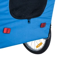 PawHut Fahrradanhänger bis 20kg Universalkupplung Sicherheitsanker Reflektor Stahl Blau+Schwarz(m-24)