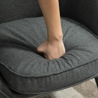 HOMCOM Loungesessel Cocktailsessel bis 150 kg, Leinen-Optik Holz Grau 71 x 65 x 75 cm(m-9)