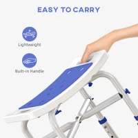 HOMCOM 44-51.5cm Aluminium Frame Shower/Bath Stool - White(m-7)