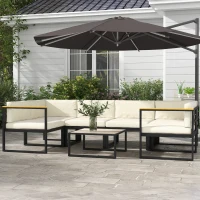 Outsunny Outdoor Replacement Seat Cushions for Rattan Furniture, 7 Seat Cushions and 7 Back Cushions for Patio Conversation Set(m-2)