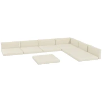 Outsunny Outdoor Replacement Seat Cushions for Rattan Furniture, 7 Seat Cushions and 7 Back Cushions for Patio Conversation Set(m-11)