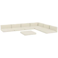 Outsunny Outdoor Replacement Seat Cushions for Rattan Furniture, 7 Seat Cushions and 7 Back Cushions for Patio Conversation Set(m-1)