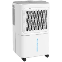 HOMCOM 12L/Day Dehumidifier with Continuous Drainage, 1.6L Water Tank, 24H Timer, Digital Humidity Display, Humidity Light, Dehumidifier for Home Damp, Bedroom, Condensation, Mould, Laundry Drying(m-11)