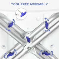 HOMCOM 44-51.5cm Aluminium Frame Shower/Bath Stool - White(m-5)