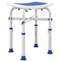 HOMCOM 44-51.5cm Aluminium Frame Shower/Bath Stool - White(m-1)