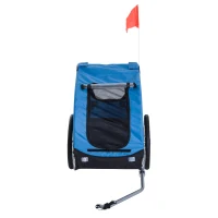 PawHut Fahrradanhänger bis 20kg Universalkupplung Sicherheitsanker Reflektor Stahl Blau+Schwarz(m-18)