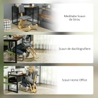 HOMCOM Scaun Ergonomic cu Mișcare de Legănare, Scaun Ergonomic Postural din Țesătură, 51x84x93 cm, Gri(m-7)