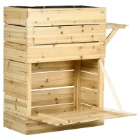 Outsunny podniesione łóżko donica pudełko na kwiaty ze stołem, szafka do ogrodu(m-15)