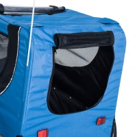 PawHut Fahrradanhänger bis 20kg Universalkupplung Sicherheitsanker Reflektor Stahl Blau+Schwarz(m-26)