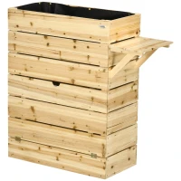 Outsunny podniesione łóżko donica pudełko na kwiaty ze stołem, szafka do ogrodu(m-11)