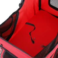 PawHut Hundewagen Hundebuggy bis 10 kg Klappbar Bodenkorb 2 Becherhalter verstellbares Vordach Rot(m-19)