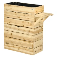 Outsunny podniesione łóżko donica pudełko na kwiaty ze stołem, szafka do ogrodu(m-19)