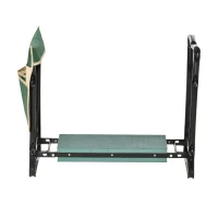 Outsunny Kniebank, Klappbarer Gartenhocker, 2-in-1, Kniehilfe, mit Werkzeugtasche, EVA-Schaumstoff, 58 x 28 x 49 cm(m-13)