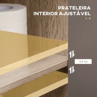 HOMCOM Móvel para Lavatório Casa de Banho com Porta Dupla e Prateleira Ajustável Carga 50kg 60x30x59,8 cm Carvalho e Cinza(m-5)