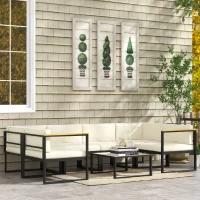 Outsunny Outdoor Replacement Seat Cushions for Rattan Furniture, 7 Seat Cushions and 7 Back Cushions for Patio Conversation Set(m-10)