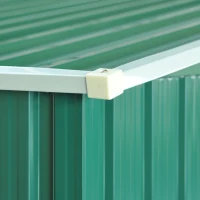 Outsunny Casetta da Giardino Porta Utensili in Lamiera di Acciaio, Capanno da Giardino in Acciaio con Base e Porte Scorrevoli, 258x206x178cm, Verde(m-11)