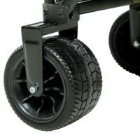 Outsunny Bollerwagen, klappbar, 7 Seitentaschen, verstellbarer Griff, bis 120 kg, Stahl, grün, 100 x 48 x 100,5 cm(m-19)