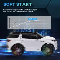 AIYAPLAY Elektryczny samochód dla dzieci, 12V pojazd dziecięcy z pilotem, oświetleniem LED, muzyką i klaksonem, 3-6 lat, Biały(m-6)