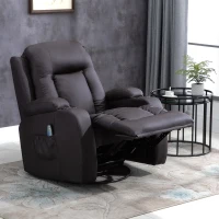 HOMCOM Fotoliu Relaxare – Masaj, incalzire & Rabatare Piele Eco(m-11)