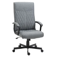 Krzesło biurowe Vinsetto z funkcją kołysania, ergonomiczne krzesło do biurka, regulowany fotel komputerowy, obrotowy fotel do pracy w biurze, kolor ciemnoszary(m-13)