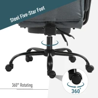 Krzesło biurowe Vinsetto fotel biurowy krzesło komputerowe z regulacją wysokości i podnóżkiem 360° PU 68 x 80 x 120–126 cm(m-5)