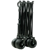 Outsunny Bollerwagen, klappbar, 7 Seitentaschen, verstellbarer Griff, bis 120 kg, Stahl, grün, 100 x 48 x 100,5 cm(m-20)