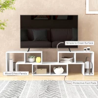 HOMCOM TV Stand for TVs up to 75 Inches, Free Combination TV Unit with Storage Shelves, Extendable Entertainment Centre for Living Room, White Wood Grain(m-7)